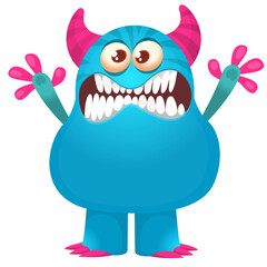 Angry cartoon monster. Vector illustration for Halloween