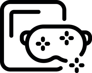 Simple icon representing the immersive world of virtual reality gaming