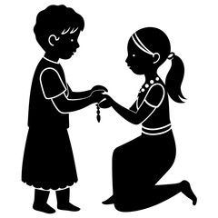 Raksha Bandhan Festival Silhouette Sisterly Love and Protection