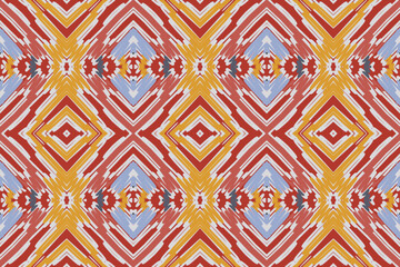 Seamless Ethnic Pattern Design. Ethnic Oriental Ikat Pattern Traditional Design. Ethnic Oriental Pattern Traditional Design for Background, Carpet, Clothing, Wrapping, Fabric, Embroidery