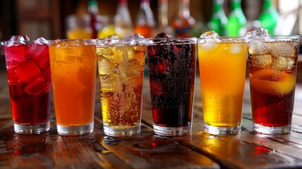 Rows of assorted soft drinks and carbonated beverages presented a vibrant display. 