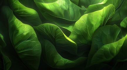 Obraz premium green cabbage leaves