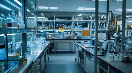 Naklejka premium An advanced material science lab researching new composites