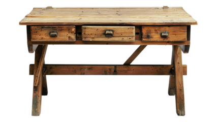 wooden desk transparent, cut out