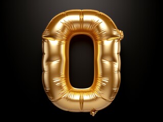 a gold balloon in the shape of a letter o