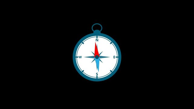 Compass icon animated. Motion graphic design. 4k.