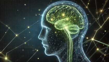 Digital model of the human brain. Brain scan technology concept. Neurosurgery diagnostic, Anatomical, Medical Science, Healthcare for Anatomy. Global medicine science research concept digitally