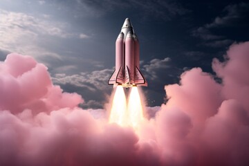 a space shuttle taking off