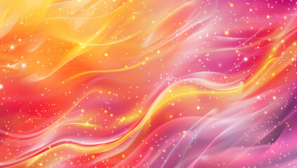 Abstract background with a orange and golden Graphic wave and glowing dots