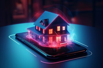 a house on a cell phone