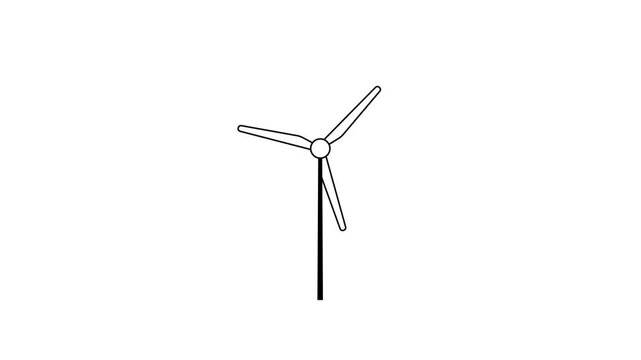 Windmill, wind turbines animation. Motion graphic design.