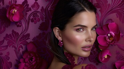 Fototapeta premium portrait of a person purple dress