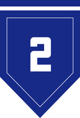 ランキング　バッジ　勲章　マーク　ラベル　2　アイコン　青