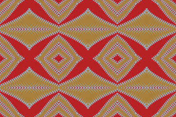 Seamless Ethnic Pattern Design. Ethnic Oriental Ikat Pattern Traditional Design. Ethnic Oriental Pattern Traditional Design for Background, Carpet, Clothing, Wrapping, Fabric, Embroidery
