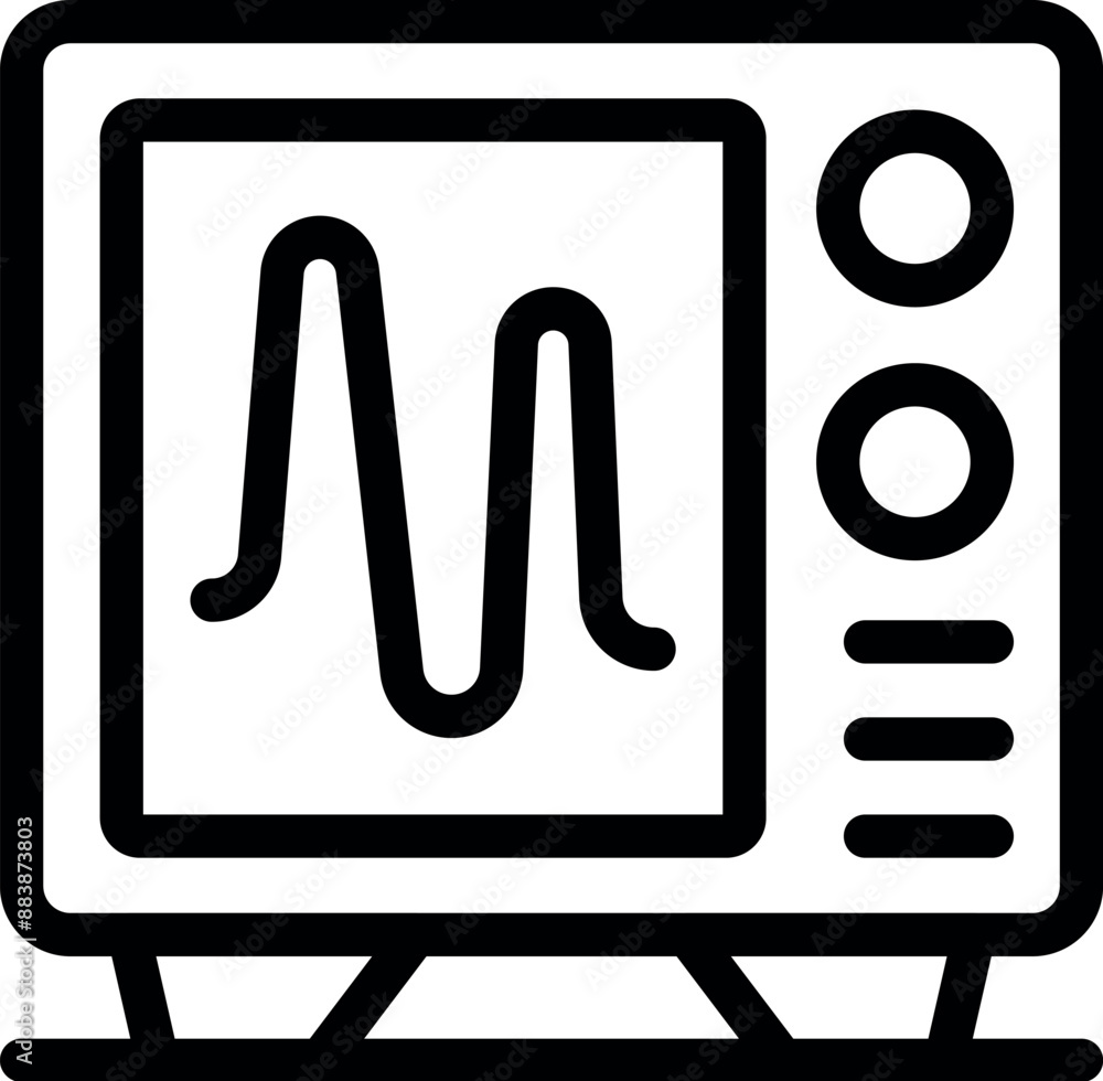 Poster oscilloscope displaying a sinusoidal wave, a fundamental waveform in electronics and signal processi