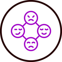 Emotion Vector Line Purple Circle Black