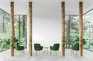 white wall with a minimalistic design in the office