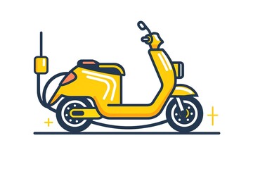 Fototapeta premium Yellow scooter isolated.