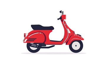Red scooter isolated.