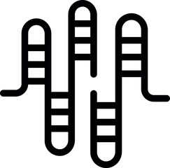 Simple line icon of a dna sequence forming the shape of a sound wave
