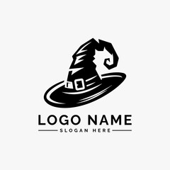 magic witch hat vector logo