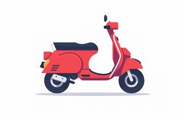 Obraz premium Scooter in flat style. Illustrations of retro little motorcycle.