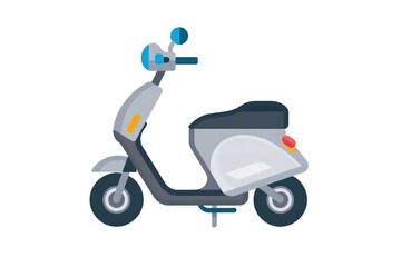 Scooter in flat style. Illustrations of retro little motorcycle.