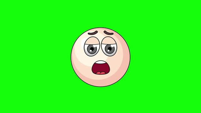 pearl cartoon with relief, exhaustion, or a sigh of disappointment face