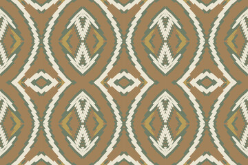 Seamless Ethnic Pattern Design. Ethnic Oriental Ikat Pattern Traditional Design. Ethnic Oriental Pattern Traditional Design for Background, Carpet, Clothing, Wrapping, Fabric, Embroidery