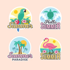 Flat design summer badges