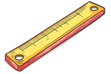 Red new tape-measure on a white background