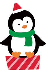 Cute Christmas penguin vector.
Isolated flat style christmas penguin svg