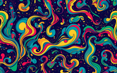 Obraz premium A psychedelic pattern of swirling colors and shapes, reminiscent of the trippy visuals associated with psychedelics neon light spheres.