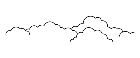 cloud line shape, graphic clouds outline, clouds lined, cloudy line simple