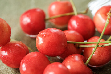 クローズアップしたさくらんぼ