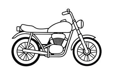 Obraz premium Motorcycle Line Art vector Illustration artwork