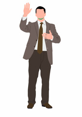 Fototapeta premium Businessman in formal attire. Energetic, successful, handsome, ambitious corporate employee on isolated white background. 