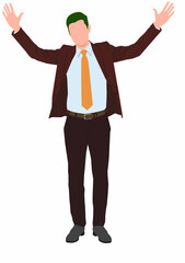 Businessman in formal attire. Energetic, successful, handsome, ambitious corporate employee on isolated white background. 