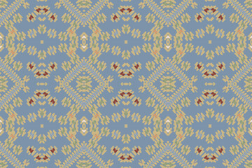 Seamless Ethnic Pattern Design. Ethnic Oriental Ikat Pattern Traditional Design. Ethnic Oriental Pattern Traditional Design for Background, Carpet, Clothing, Wrapping, Fabric, Embroidery