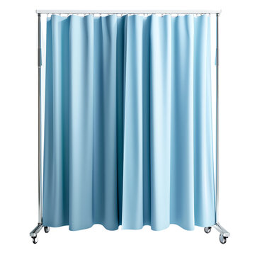 Medical privacy curtain in light blue, providing a clean and professional barrier. Ideal for hospitals, clinics, and privacy needs.