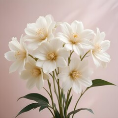 Refined alabaster white flowers with a serene, calming presence, showcased in a meticulously curated botanical display