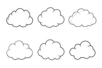 Captivating Cloud Line Art Vector Bundle Set Illustration for Digital and Print Graphics