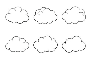 Captivating Cloud Line Art Vector Bundle Set Illustration for Digital and Print Graphics