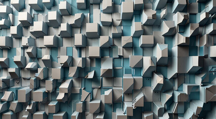 Textured intricate 3D wall in light blue and white tones