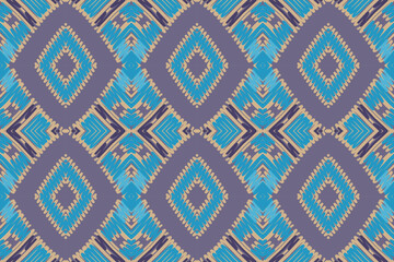 Seamless Ethnic Pattern Design. Ethnic Oriental Ikat Pattern Traditional Design. Ethnic Oriental Pattern Traditional Design for Background, Carpet, Clothing, Wrapping, Fabric, Embroidery