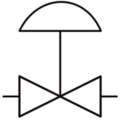 Valve symbol icon, water valve icon, control valve, plumbing.