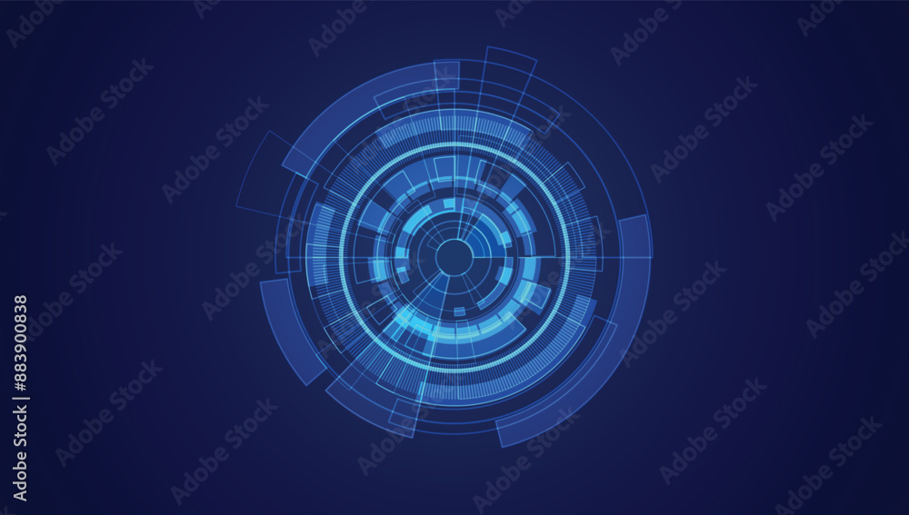 Poster ui hud screen tech system innovation concept background template. vector illustration