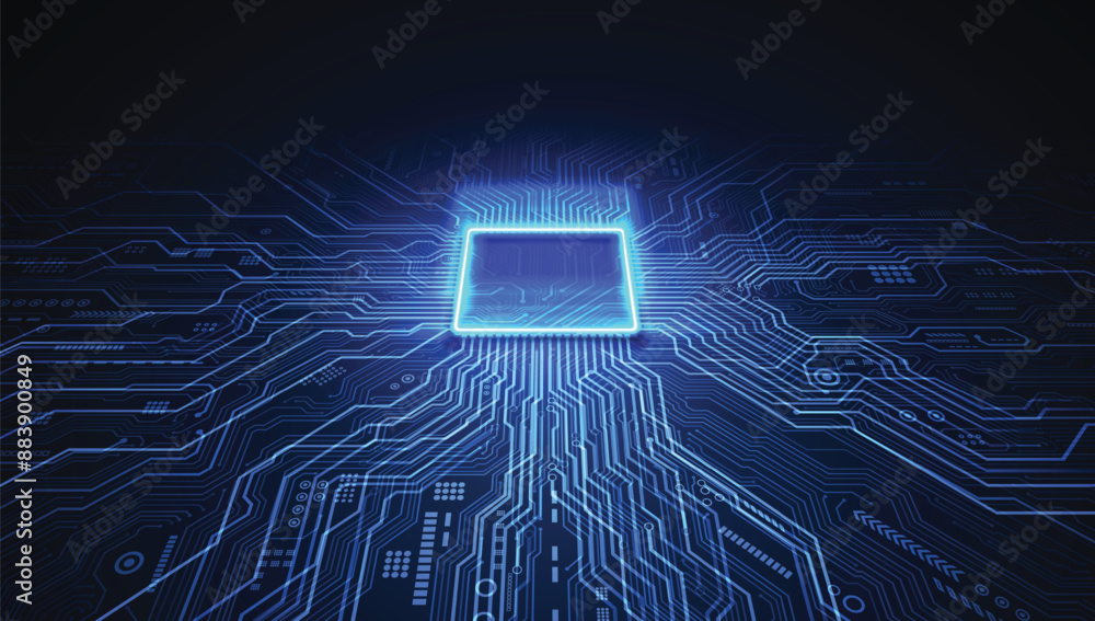 Poster circuit board. technology background. central computer processors cpu concept. motherboard digital c