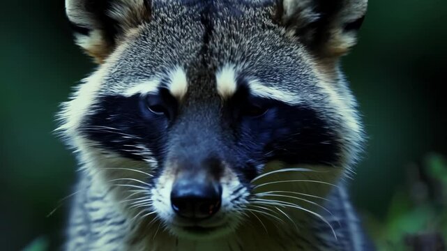 Intense Raccoon Gaze in Natural Habitat