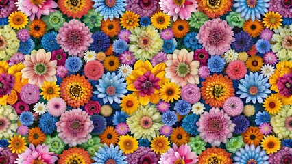Pattern of colorful flowers in a repetitive design, flowers, nature, colorful, pattern, background, spring, garden, bloom